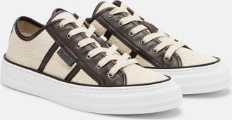 Brunello Cucinelli Classic leather-trimmed sneakers