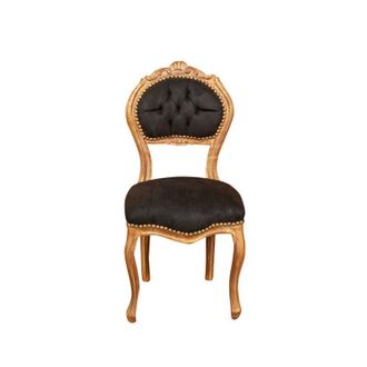 Biscottini International Biscottini - Wooden kitchen chair Dining chair 44x89x41 cm Upholstered bedroom chair Living room armchair Baroque armchair French style