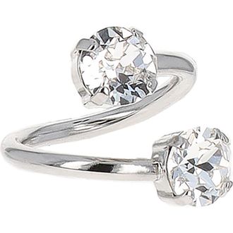 Justine Clenquet Chris Crystal Ring in Palladium at Nordstrom