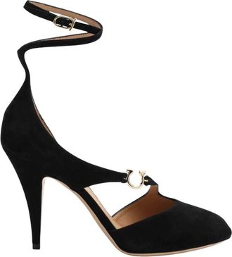 Ferragamo Elegante Lage Hak Molly Pumps - Dames - Pumps - Zwart - 36 1/2 EU - Schoenen