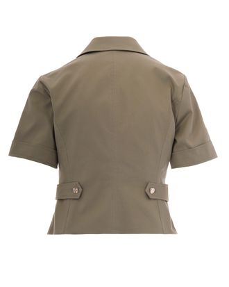 Liu Jo Tailored Cropped Cotton Blazer - Green