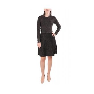 Karl Lagerfeld Paris Sketch Midi Jurk - Dames - Korte kleedjes - Zwart - M - Nylon - Kleedjes