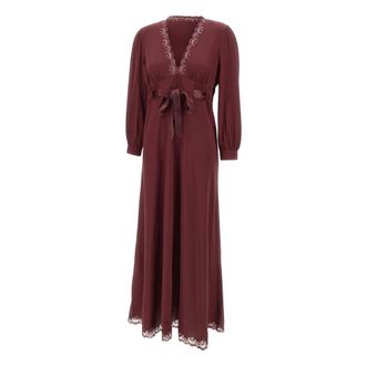 Rixo Adaline Midi Jurk - Dames - Casual kleedjes - Rood - S - Satijn - Kleedjes