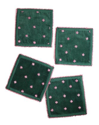 Tiramisu Emerald Blossom Luxury Cocktail Napkins