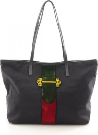 Prada Pre-owned Tote Bags, female, Black, Size: ONE SIZE Pre-owned Nylon Tote Bag