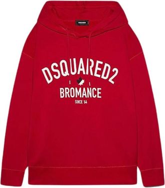 Dsquared2 Oversized katoenen sweatshirt met capuchon - Heren - Hoodies - Rood - S - Katoen - Hoodies & sweatvesten