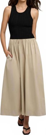 Favorite Daughter Lennon Tank-Style Dress In Black Khaki