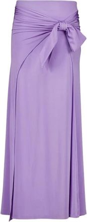 Paco Rabanne Elegante Lavendel Satijnen Jersey Rok - Dames - Maxi Rokken - Paars - S - Satijn - Rokken