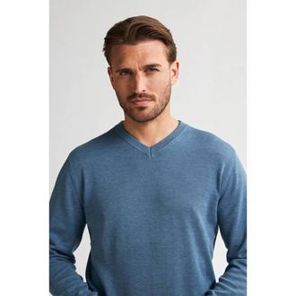 Petrol Industries trui fijn gebreid blauw