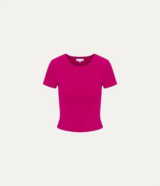 Michael Stars Womens Mimi Crop Tee In Pink Punch