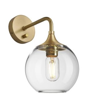 Industville Chelsea Glass Globe Wall Light - 7 Inch in Clear | Size: Medium