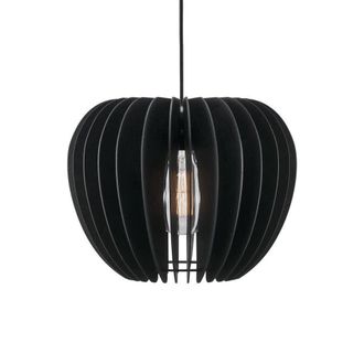 Nordlux L&aacute;mpara de techo colgante de madera negro con pantalla abierta &oslash;38 cm