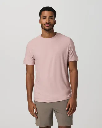 Vuori Clothing Strato Tech T-Shirt | Faded Rose Heather | XS, Size Extra Small