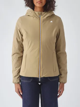 K-Way Lily Reversible Short Hooded Windbreaker Jacket with Contrast Logo