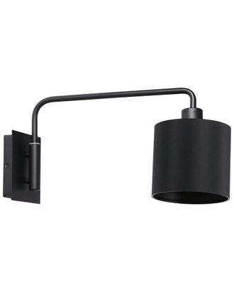 Eglo Eglo Staiti 1 1 Light Wall Light With Black Finish & Black Fabric Shade
