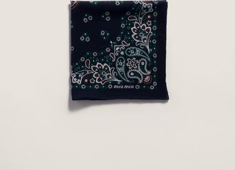 Miu Miu Printed wool and cashmere scarf