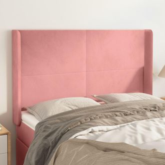 vidaXL Vidaxl - Cabecero Con Orejas De Terciopelo Rosa 147x16x118/128 Cm