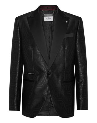 Philipp Plein Blazer Met &Eacute;&eacute;n Knoop Slim Fit Monogram