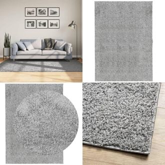 vidaXL Tappeto Shaggy PAMPLONA a Pelo Lungo Moderno Grigio 140x200 cm - Tappeto grigio - Tappeto morbido