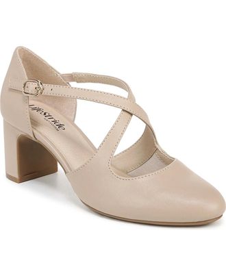 Life Stride Tracy J0971F1 Pump Womens Beige Almond Toe Block Heel ZOGG3521