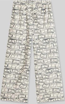 Tommy Hilfiger Wide Leg Hose aus reinem Leinen in Ecru, Gr&ouml;&szlig;e XL