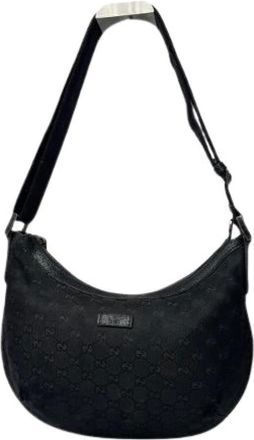 Gucci Pre-owned Shoulder Bags, female, Black, Size: ONE SIZE Pre-owned Vintage Canvas Shoulder Bag