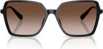 Versace 58mm Square Sunglasses in Black/brown Gradient at Nordstrom