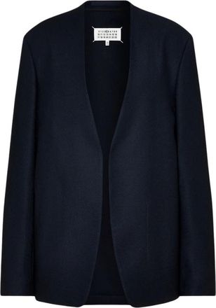 Maison Margiela Jassen, Dames, Blauw, S, Katoen, Minimal Blazer