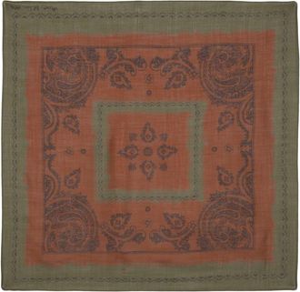 Acne Studios paisley-bandana-print wool scarf - unisex - Wool - One Size - Green