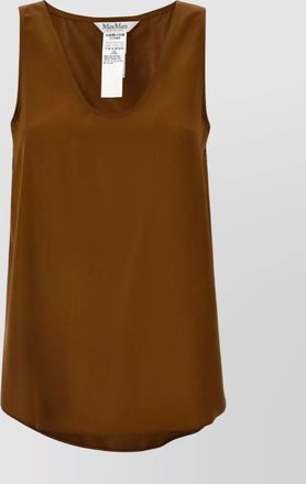 Max Mara scoop neck sleeveless top in lightweight fabric