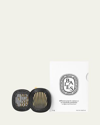 Diptyque Baies (Berries) Car Fragrance Diffuser and Refill Insert Set, 0.07 oz