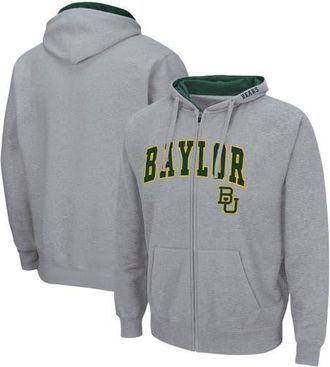 Colosseum Mens Colosseum Heathered Gray Baylor Bears Arch & Logo 3.0 Full-Zip Hoodie in Heather Gray at Nordstrom, Size Xx-Large