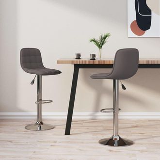 vidaXL Taburetes De Cocina 2 Unidades Tela Gris Taupe Vidaxl