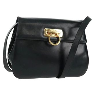 Ferragamo Pre-owned Leather Shoulder Bag - Dames - Pre-owned - Zwart - Maat: ONE Size Leer
