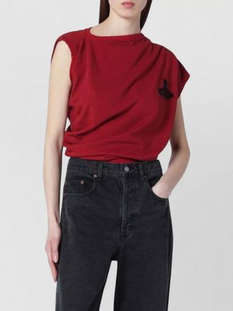 Vivienne Westwood asymmetric orb logo sweater cap sleeves