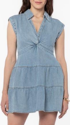 Velvet Heart Fallon Twist Front Denim Minidress in Vintage Havana at Nordstrom Rack, Size X-Small