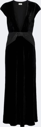 Rixo Arlette draped velvet midi dress