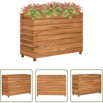 vidaXL vidaXL Fioriera in acciaio - Letto Rialzato 100x40x72 cm Legno di Teak di Recupero e Acciaio