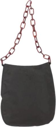 Prada Pre-owned Vintage Nylon Schoudertas - Dames - Vintage Schoudertas - Bruin - ONE Size - Nylon - Vintage