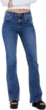 HINT OF BLU Happy High Waist Flare Jeans in Eternal Blue at Nordstrom, Size 25