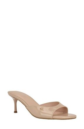 Calvin Klein Vixie Slide Sandal in Light Natural Patent at Nordstrom, Size 9.5