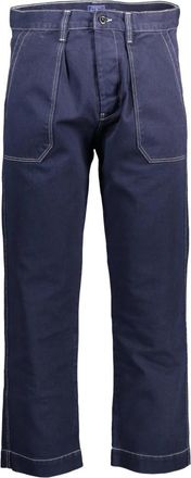 GANT Blauwe Slim Broek met Logo - Heren - Straight fit broeken - Blauw - W30 L34 - Katoen - Broeken