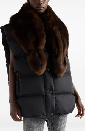 Prada Lammy bodywarmer met logo - Zwart