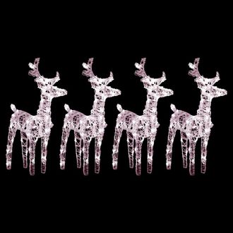 Berkfield Home Christmas Reindeers 4 pcs Warm White 160 LEDs Acrylic