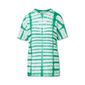 STUDIO 189 Womens Hand Batik Cotton T Shirt In Shibori Green