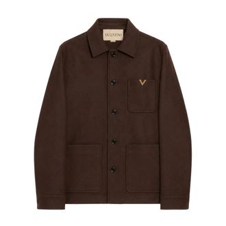 Valentino Heren, Jassen, Bruin, Maat: XL Wol