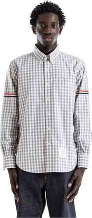 Thom Browne Casual Shirts, male, Multicolor, Size: L Gingham Check Poplin Armband Shirt