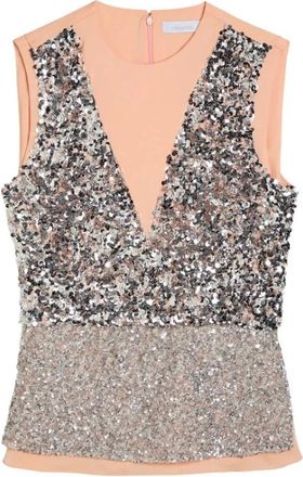 Paco Rabanne Top van jersey met pailletten - Dames - Blouses - Veelkleurig - M - Pailletten - Overhemden