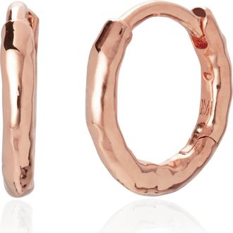 Monica Vinader Siren Mini Huggie Earrings in 18K Rose Gold Vermeil at Nordstrom