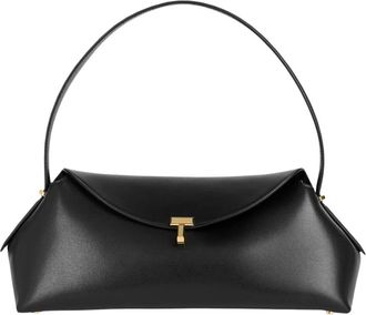 Toteme T-Lock Schoudertas - Dames - Schoudertassen - Zwart - ONE Size - Leer - Tassen